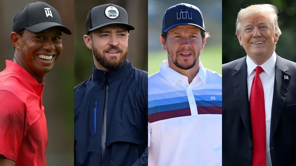 Bryson congratulated by Tiger, Timberlake, Wahlberg, Trump