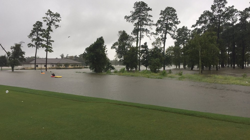 Houston Open venue deluged by '1,000-year flood'