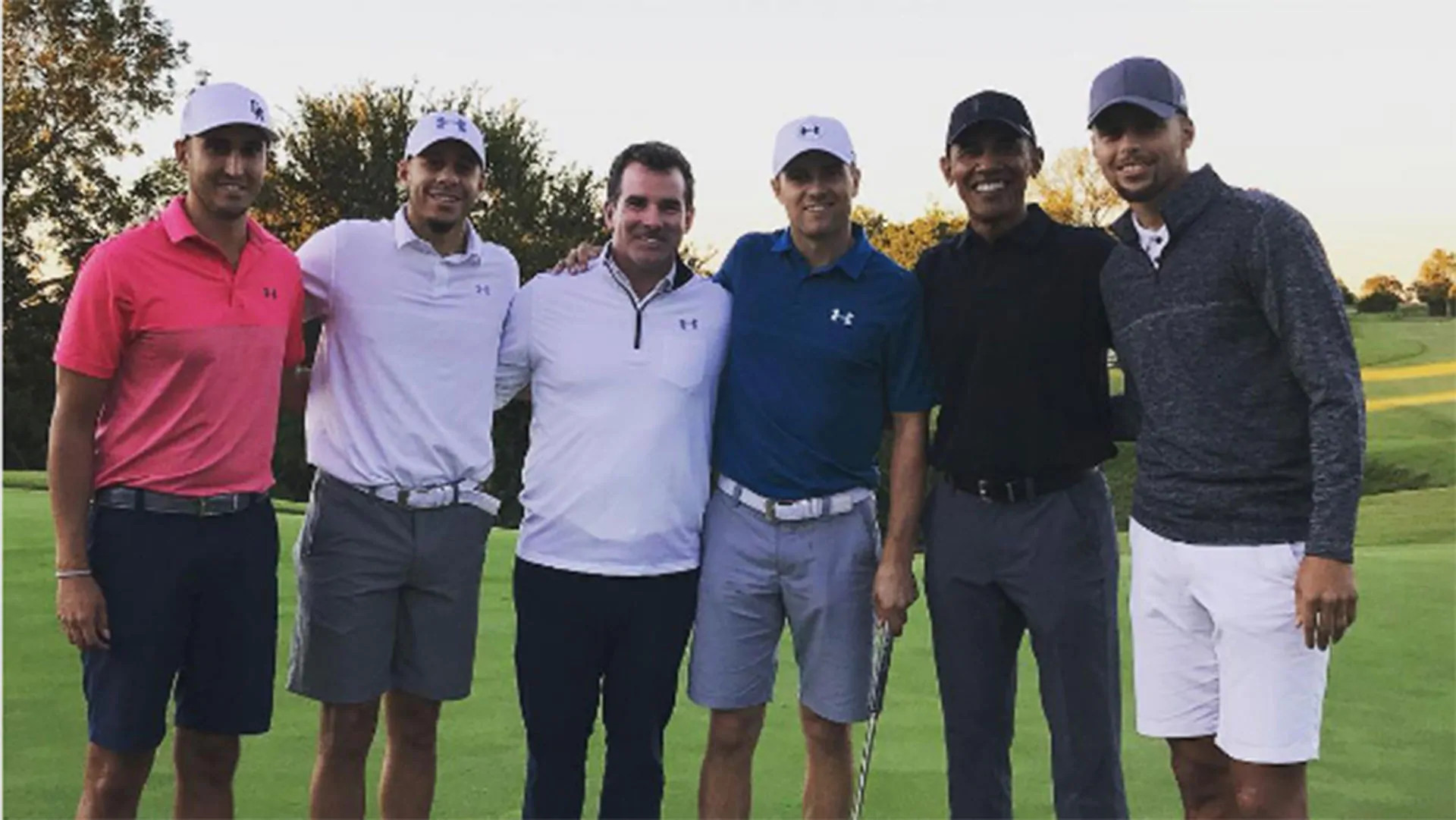 Spieth tees it up with Obama, Curry in Texas