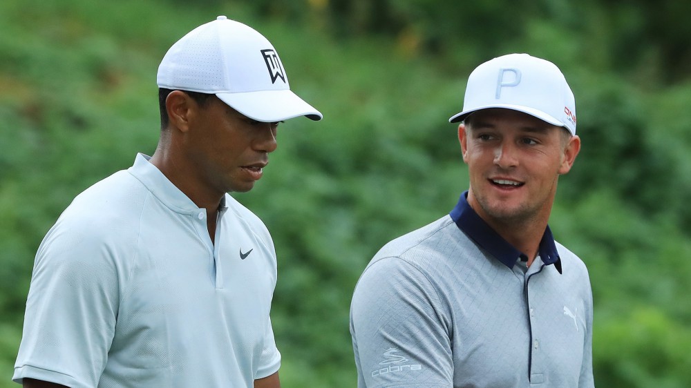 Tiger, Bryson testing each other's golf balls ahead of Paris