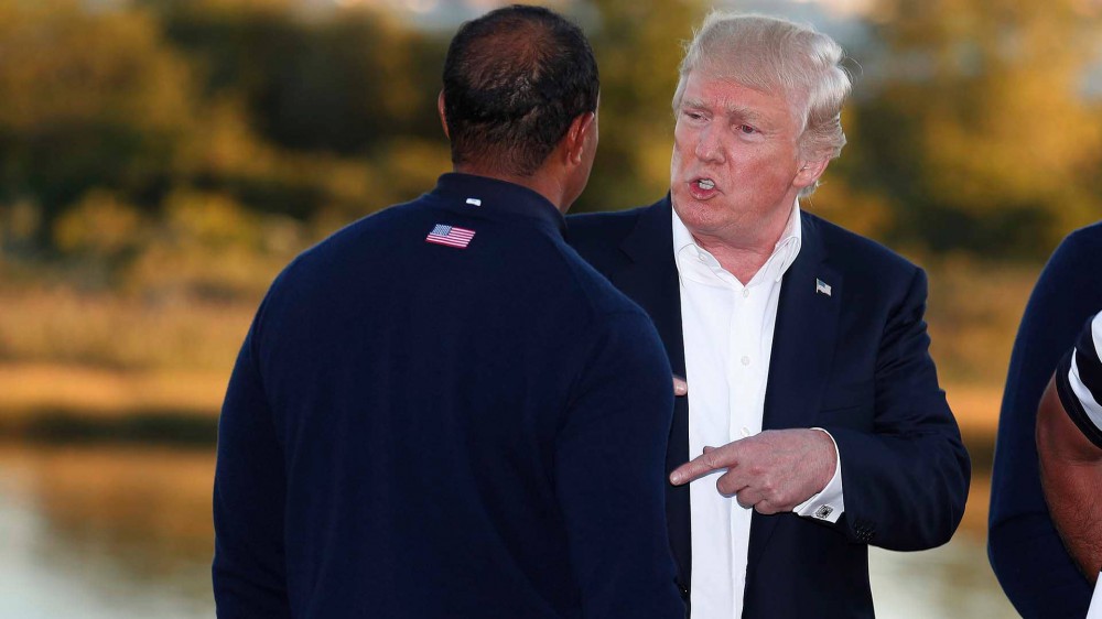 Trump excited for Masters Sunday with Tiger in mix