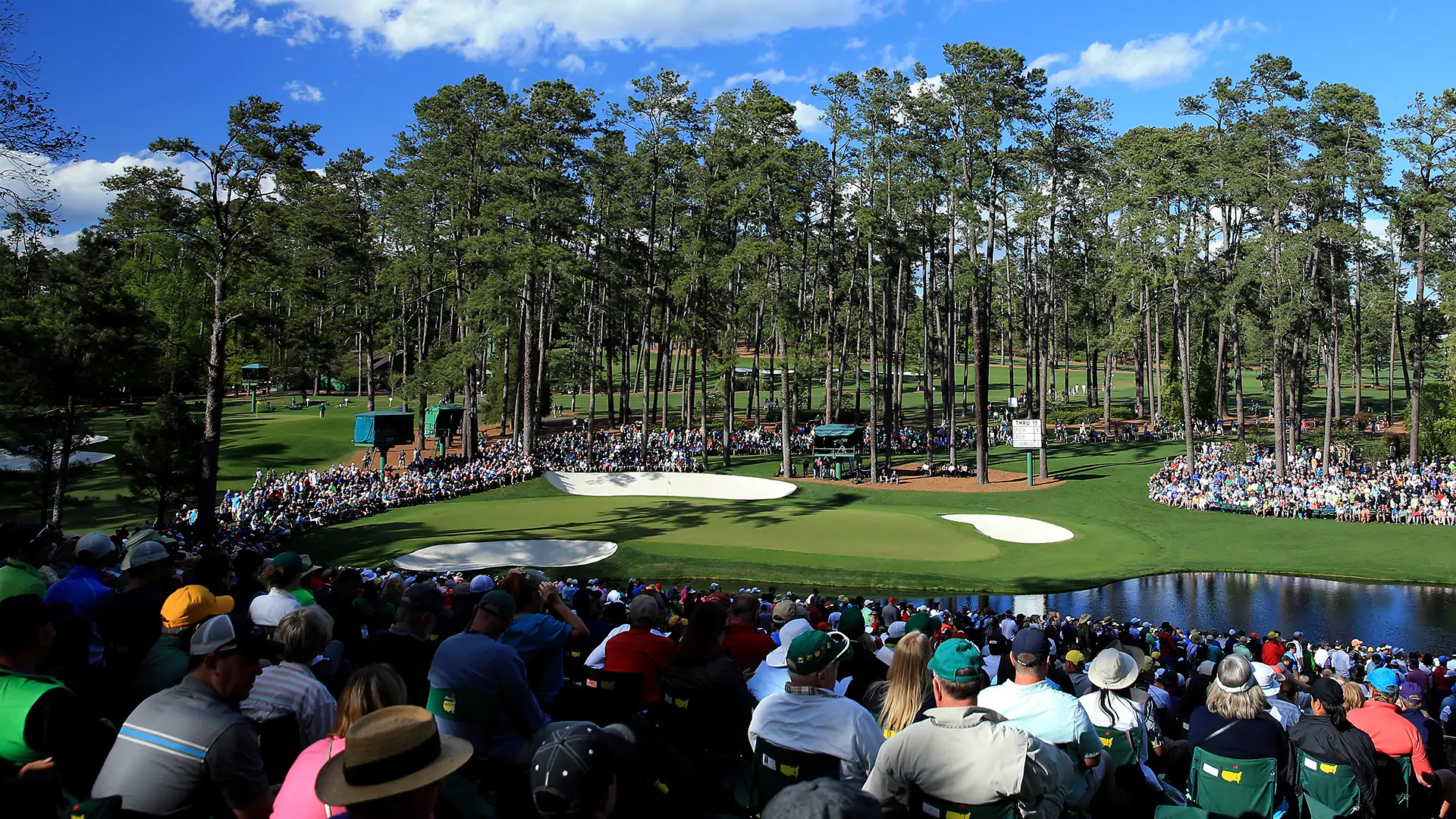 Warm, sunny conditions at Augusta; storms looming