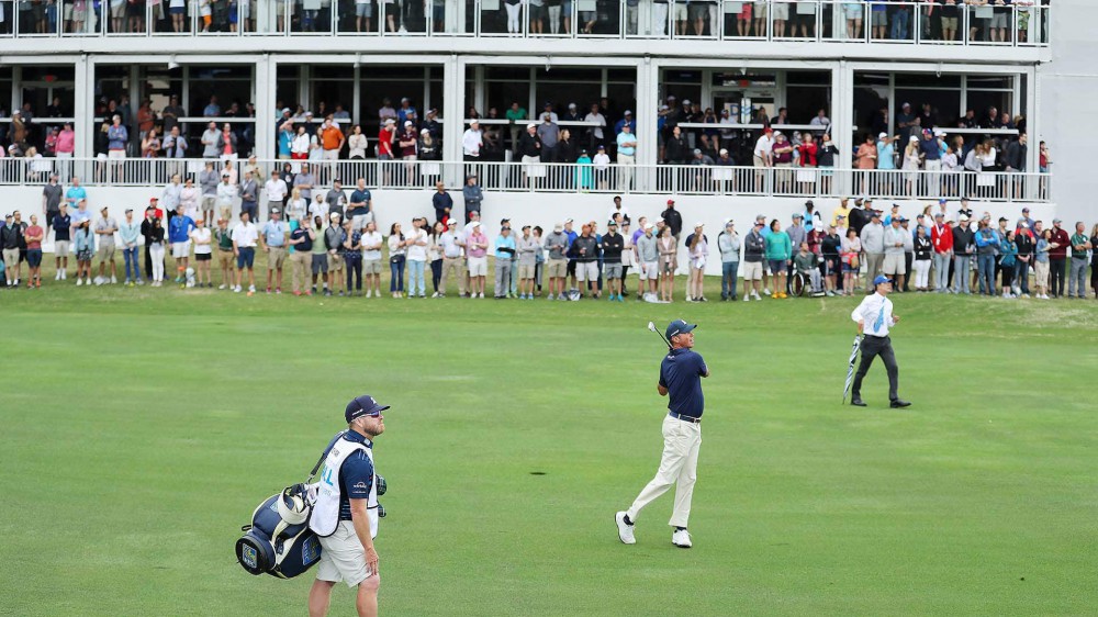Watch: Kuchar halves hole with shot over tent from wrong fairway