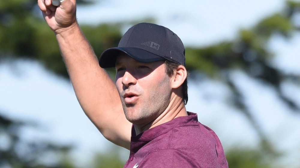 Watch: Romo makes birdie from hospitality tent at Pebble Beach