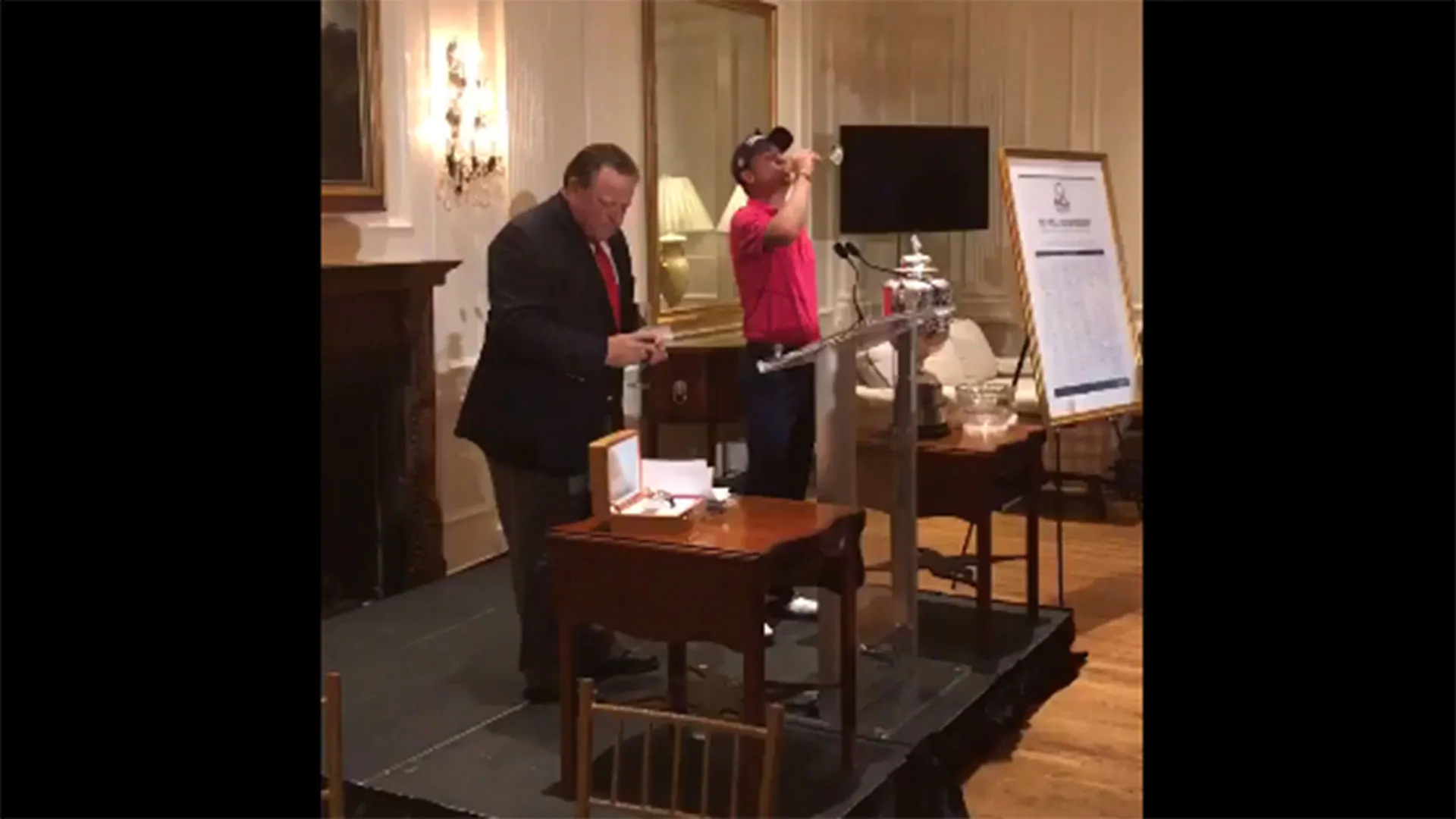 Watch: Thomas chugs champagne toast after PGA win