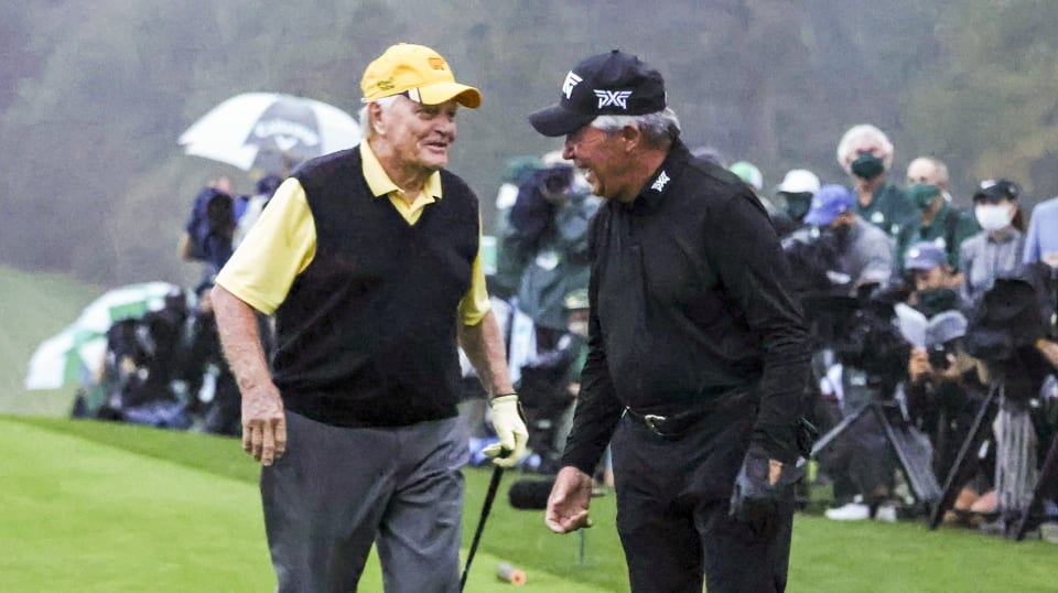 Gary Player, Jack Nicklaus hit ceremonial first tee shots