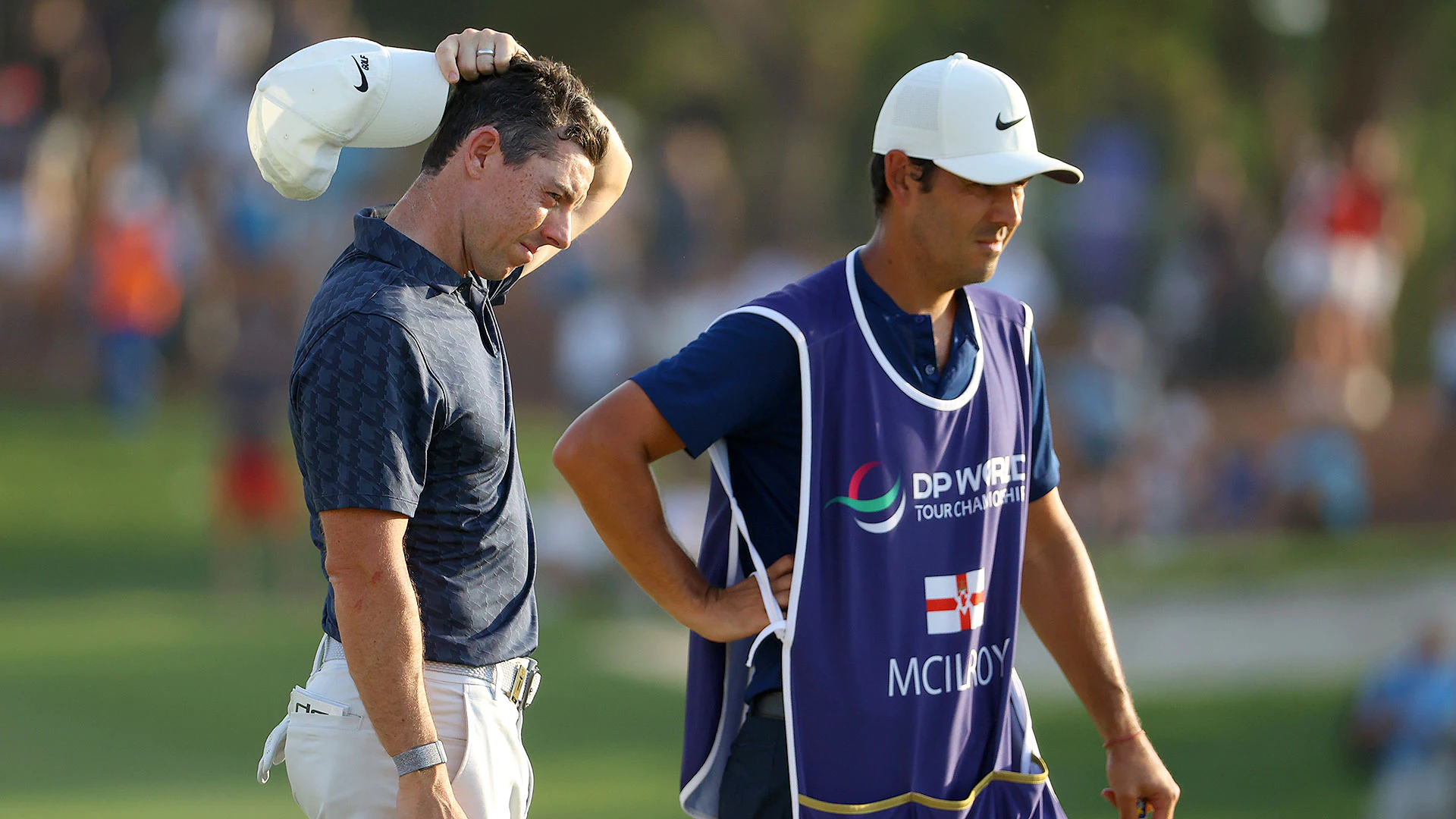 Clank off flagstick turns the tide for Rory McIlroy, who closes Dubai in 74