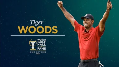 Tiger emotional in World Golf Hall of Fame speech
